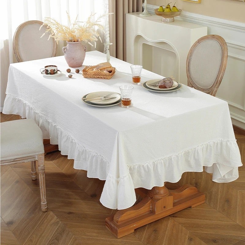 Bluejw Elegant Luxurious French Style Tablecloth Comfortable Multi-Color Pleated Fabric for Home Modern Wedding Holiday Decor - Image 1